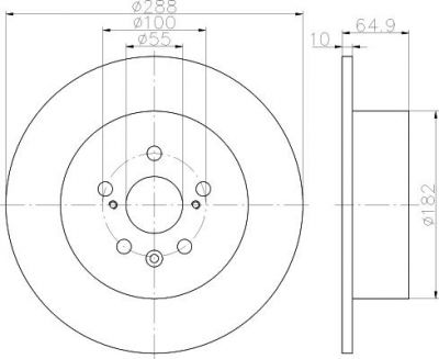 Hella 8DD 355 111-701 тормозной диск на TOYOTA AVENSIS (_T22_)
