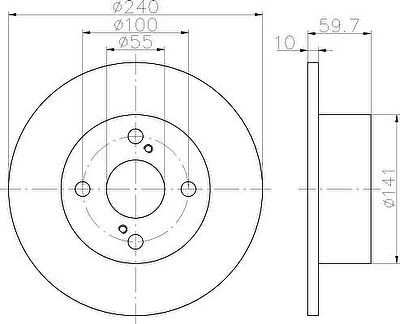 Hella 8DD 355 111-711 тормозной диск на TOYOTA COROLLA (_E11_)