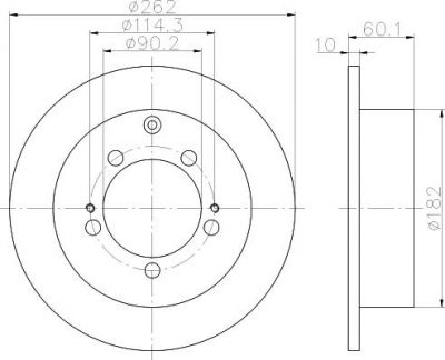 Hella 8DD 355 111-721 тормозной диск на MITSUBISHI LANCER универсал (CS_W)