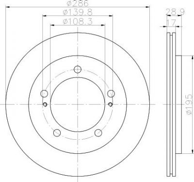 Hella 8DD 355 111-791 тормозной диск на SUZUKI GRAND VITARA I (FT)