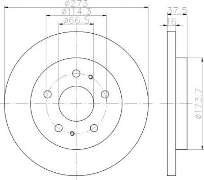 Hella 8DD 355 111-971 тормозной диск на DAIHATSU TERIOS (J2_)