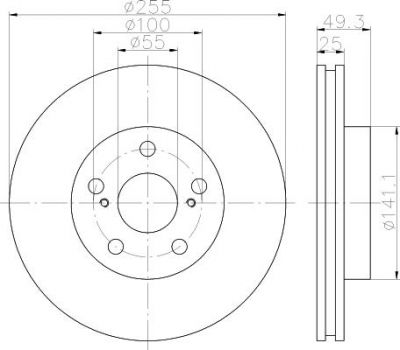 Hella 8DD 355 112-031 тормозной диск на TOYOTA CALDINA (ST21_, CT21_, AT21_)