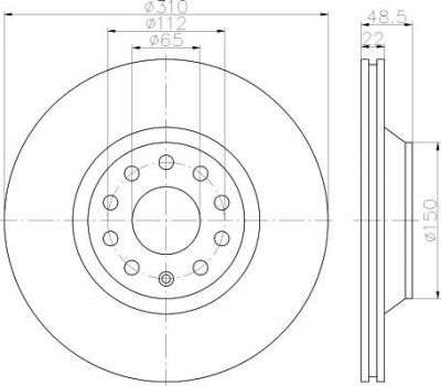 Hella 8DD 355 112-121 тормозной диск на VW GOLF ALLTRACK (BA5)