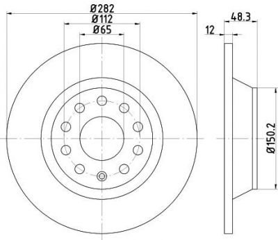 Hella 8DD 355 112-141 тормозной диск на VW PASSAT Variant (3C5)