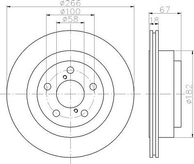 Hella 8DD 355 112-341 тормозной диск на SUBARU IMPREZA универсал (GF)