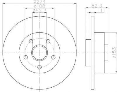 Hella 8DD 355 112-361 тормозной диск на RENAULT LAGUNA II (BG0/1_)