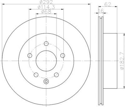 Hella 8DD 355 112-391 тормозной диск на NISSAN QASHQAI / QASHQAI +2 (J10, JJ10)