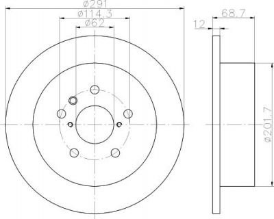 Hella 8DD 355 112-421 тормозной диск на TOYOTA ALPHARD (ATH1_, MNH1_, ANH1_)