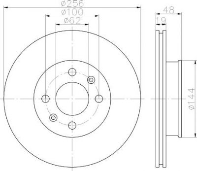 Hella 8DD 355 112-471 тормозной диск на HYUNDAI GETZ (TB)