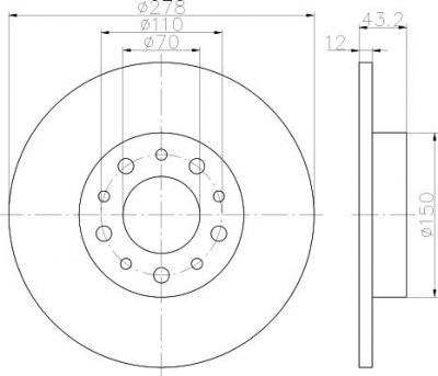 Hella 8DD 355 112-541 тормозной диск на ALFA ROMEO 159 (939)