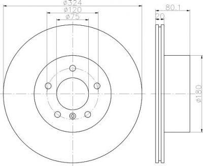 Hella 8DD 355 112-701 тормозной диск на SSANGYONG RODIUS