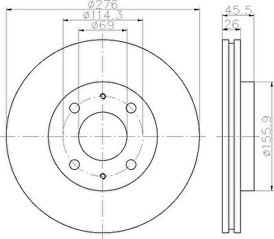 Hella 8DD 355 112-951 тормозной диск на MITSUBISHI LANCER универсал (CS_W)