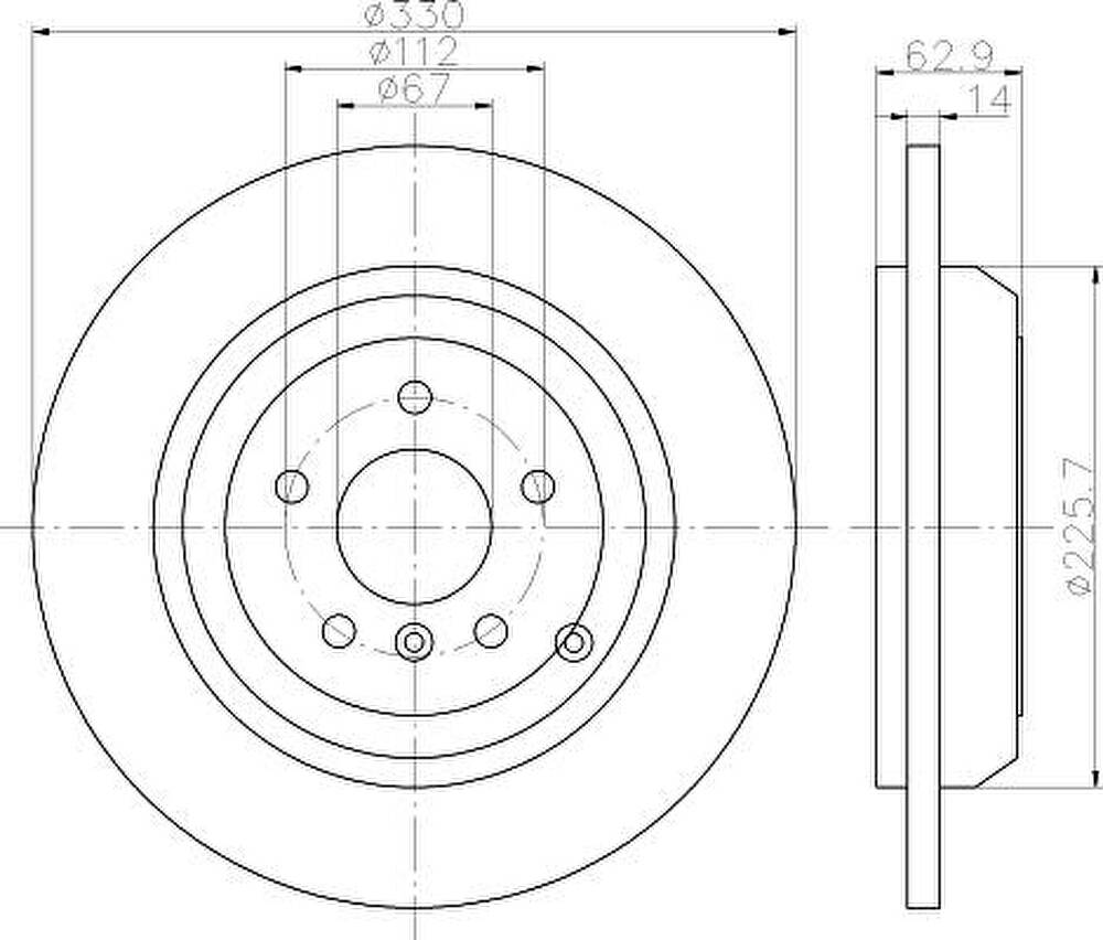 Hella 8DD 355 113-211 тормозной диск на MERCEDES-BENZ M-CLASS (W164)
