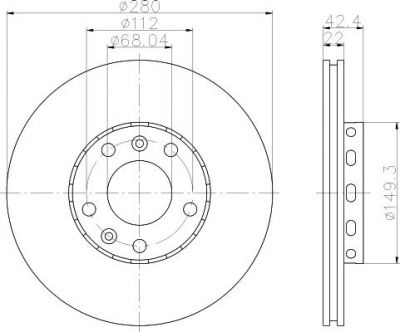 Hella 8DD 355 113-321 тормозной диск на VW PHAETON (3D_)