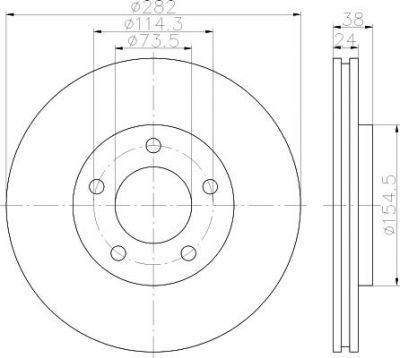 Hella 8DD 355 113-381 тормозной диск на DODGE GRAND CARAVAN Mini Passenger Van