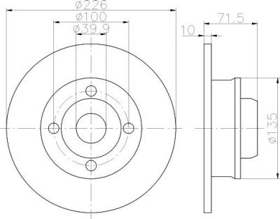 Hella 8DD 355 113-461 тормозной диск на VW PASSAT Variant (3A5, 35I)