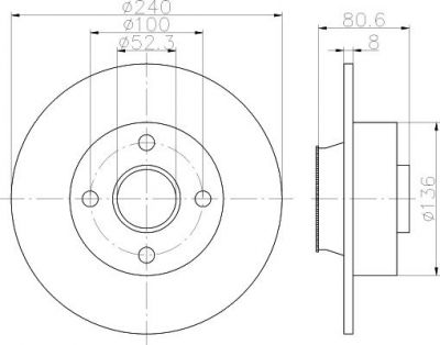 Hella 8DD 355 113-481 тормозной диск на RENAULT MEGANE II седан (LM0/1_)