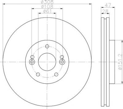 Hella 8DD 355 113-741 тормозной диск на RENAULT LAGUNA II (BG0/1_)