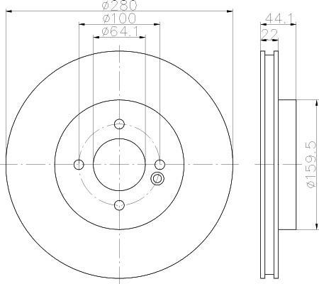 Hella 8DD 355 113-751 тормозной диск на MINI MINI Roadster (R59)