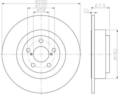 Hella 8DD 355 113-791 тормозной диск на SUBARU OUTBACK (BE, BH)