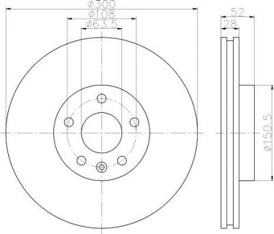 Hella 8DD 355 113-821 тормозной диск на VOLVO S80 II (AS)