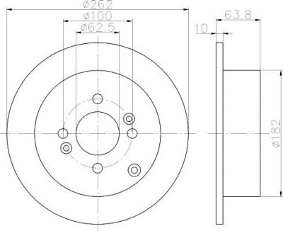 Hella 8DD 355 114-011 тормозной диск на HYUNDAI ACCENT III седан (MC)