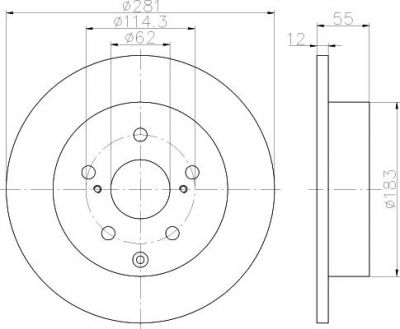 Hella 8DD 355 114-071 тормозной диск на TOYOTA RAV 4 IV (WWA4_, AVA4_, ZSA4_, ALA4_)