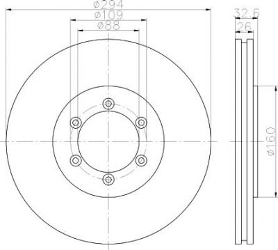 Hella 8DD 355 114-121 тормозной диск на SSANGYONG REXTON (GAB_)