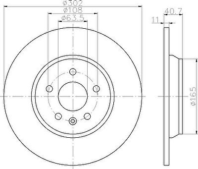 Hella 8DD 355 114-151 тормозной диск на VOLVO S80 II (AS)