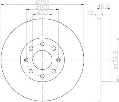 Hella 8DD 355 114-351 тормозной диск на OPEL CORSA D