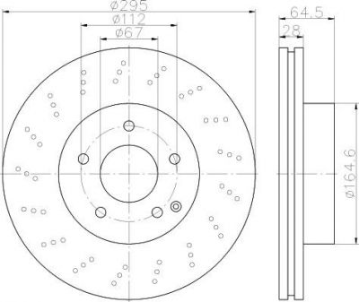 Hella 8DD 355 114-391 тормозной диск на MERCEDES-BENZ C-CLASS (W204)