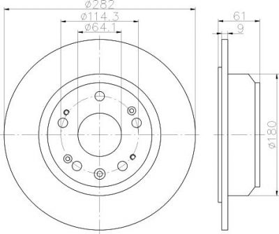 Hella 8DD 355 114-441 тормозной диск на HONDA ACCORD VII Tourer (CM)