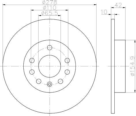 Hella 8DD 355 114-621 тормозной диск на OPEL ZAFIRA B (A05)