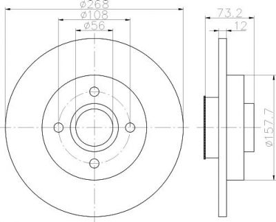 Hella 8DD 355 114-741 тормозной диск на PEUGEOT PARTNER фургон