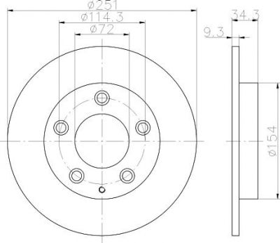 Hella 8DD 355 114-791 тормозной диск на MAZDA 323 F V (BA)