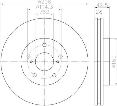 Hella 8DD 355 115-191 тормозной диск на TOYOTA CROWN седан (CRS_, JZS_, GRS18_, UZS_)