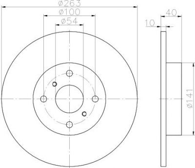 Hella 8DD 355 115-671 тормозной диск на TOYOTA MR 2 I (AW1_)