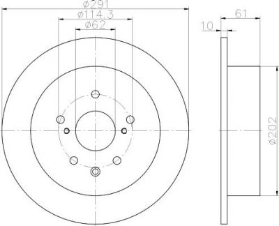 Hella 8DD 355 115-711 тормозной диск на TOYOTA CROWN седан (CRS_, JZS_, GRS18_, UZS_)