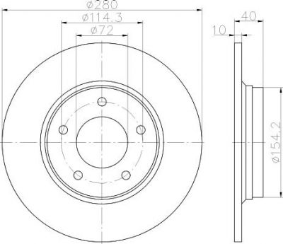Hella 8DD 355 115-831 тормозной диск на MAZDA 6 (GH)