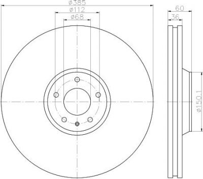 Hella 8DD 355 115-891 тормозной диск на AUDI A8 (4E_)