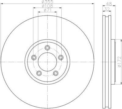 Hella 8DD 355 116-011 тормозной диск на JAGUAR S-TYPE (CCX)