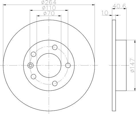 Hella 8DD 355 116-021 тормозной диск на OPEL CORSA D