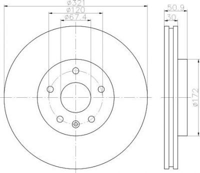 Hella 8DD 355 116-041 тормозной диск на OPEL INSIGNIA