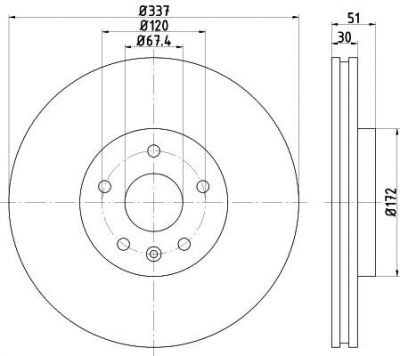 Hella 8DD 355 116-051 тормозной диск на OPEL INSIGNIA