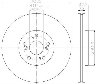 Hella 8DD 355 116-091 тормозной диск на HONDA ACCORD VIII универсал