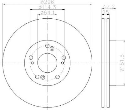 Hella 8DD 355 116-101 тормозной диск на HONDA ACCORD VIII универсал