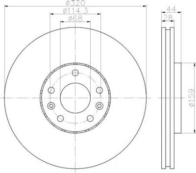 Hella 8DD 355 116-141 тормозной диск на RENAULT MEGANE III Grandtour (KZ0/1)