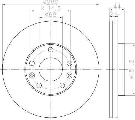 Hella 8DD 355 116-151 тормозной диск на RENAULT MEGANE III Наклонная задняя часть (BZ0_)