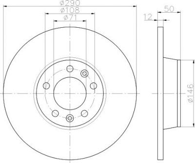 Hella 8DD 355 116-171 тормозной диск на PEUGEOT 407 купе (6C_)