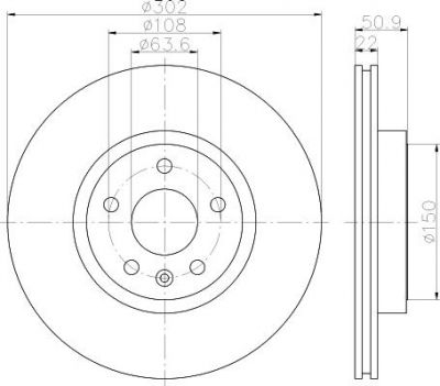 Hella 8DD 355 116-191 тормозной диск на VOLVO XC60